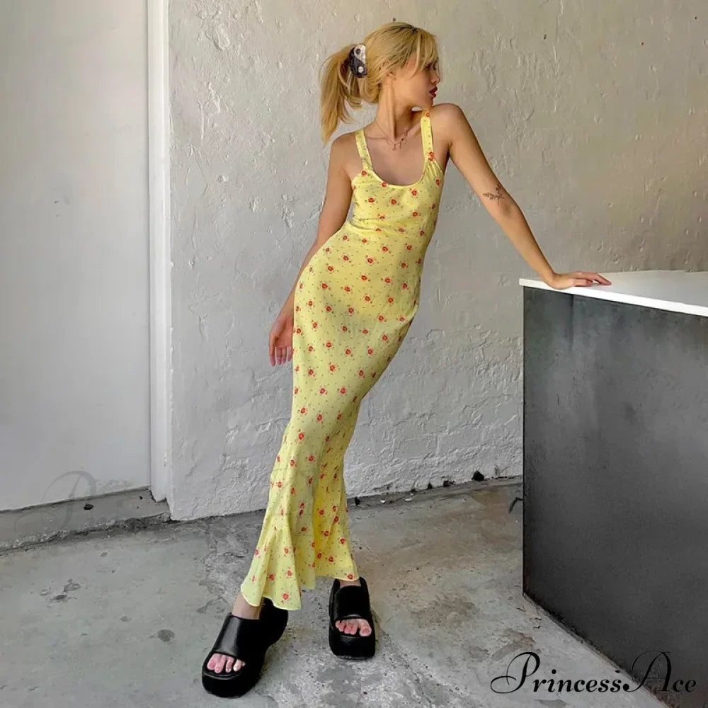 Robe d'été sans manches de plage à motif floral, dos nu, ajustée, élégante, à bretelles, pour soirée en club