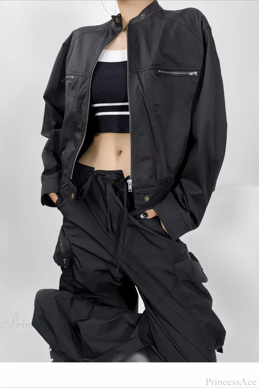 Techwear Utility Loose Casual Zip Jacket