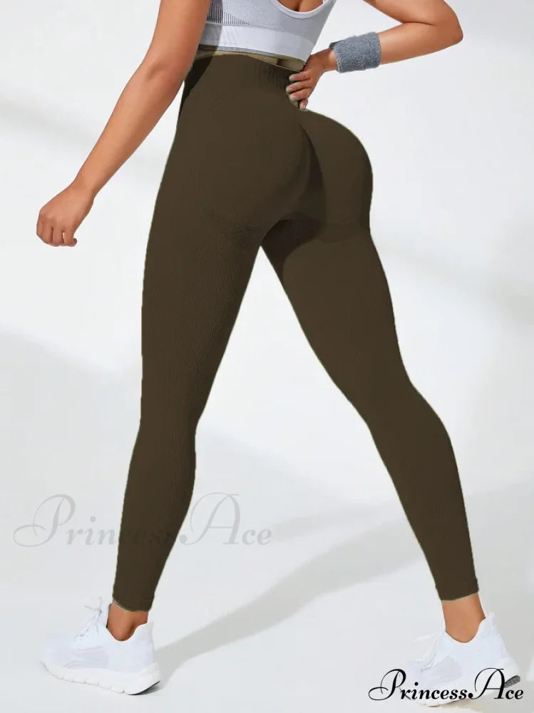 Thread Seamless High Waist Elastic Gym Legging