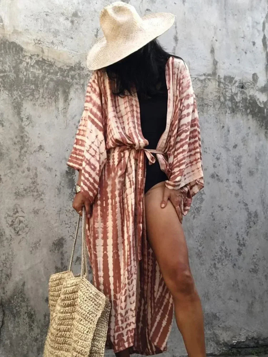 Tie Dye V-Neck Beach Cover Up