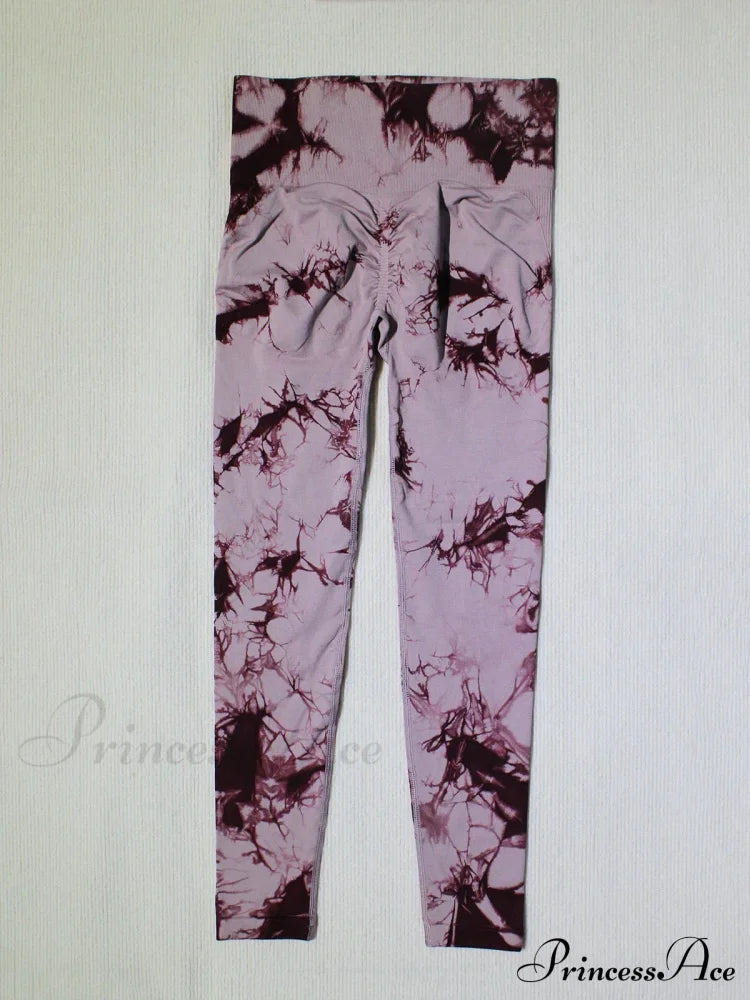 Tie Dye Waist Tummy Control Seamless Push Up Yoga Legging