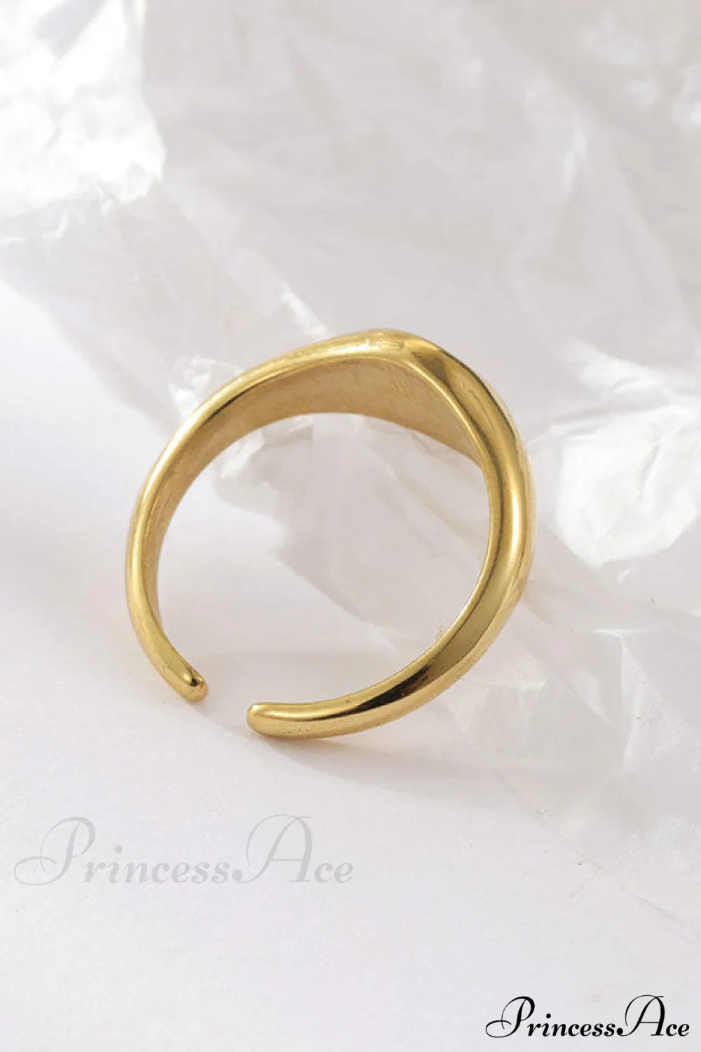 Anillos de estrella de ocho puntas chapados en oro de acero de titanio