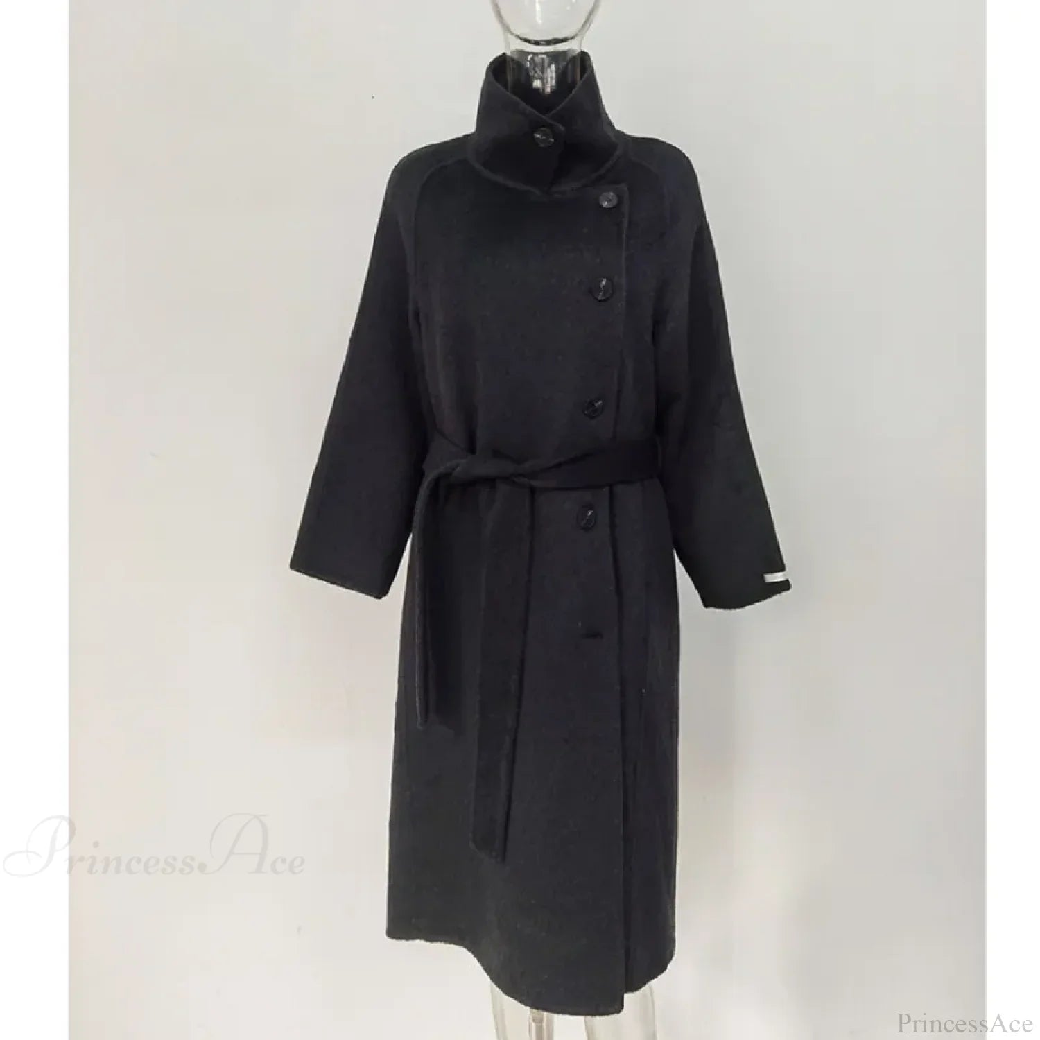 Rollkragen Woll-Einreihiger Mantel