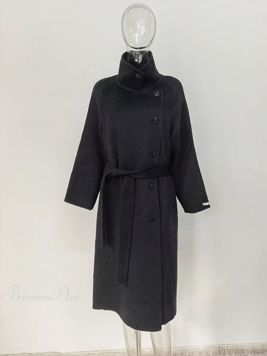 Rollkragen Woll-Einreihiger Mantel