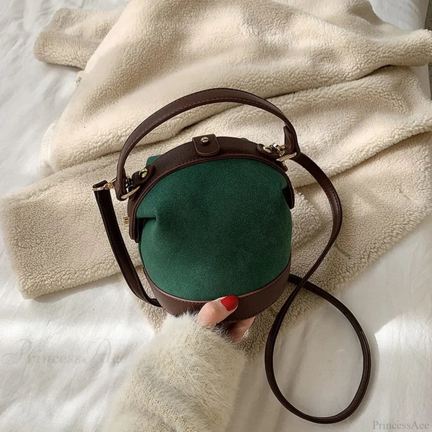 Bolso de Hombro de Cubo para Mujer de Moda Antigua