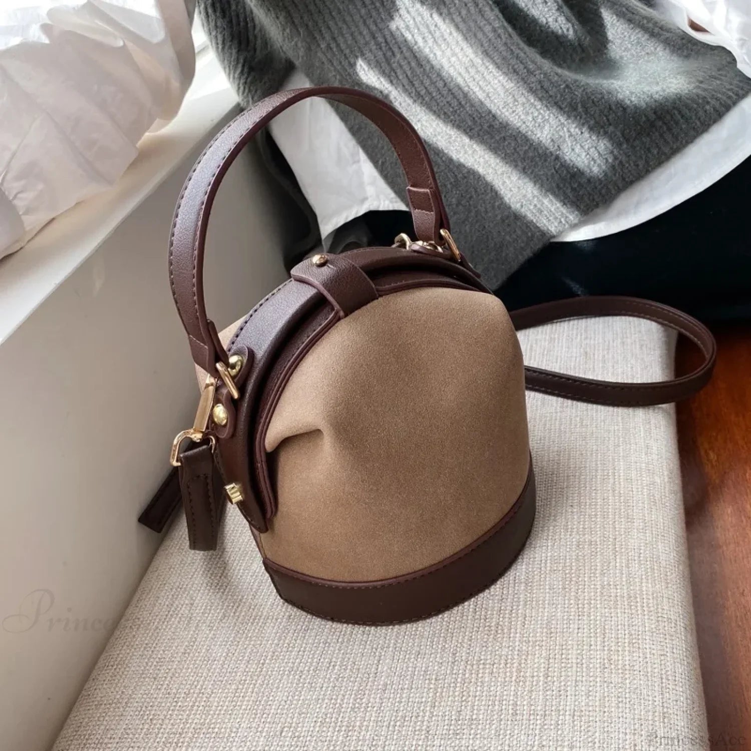 Bolso de Hombro de Cubo para Mujer de Moda Antigua