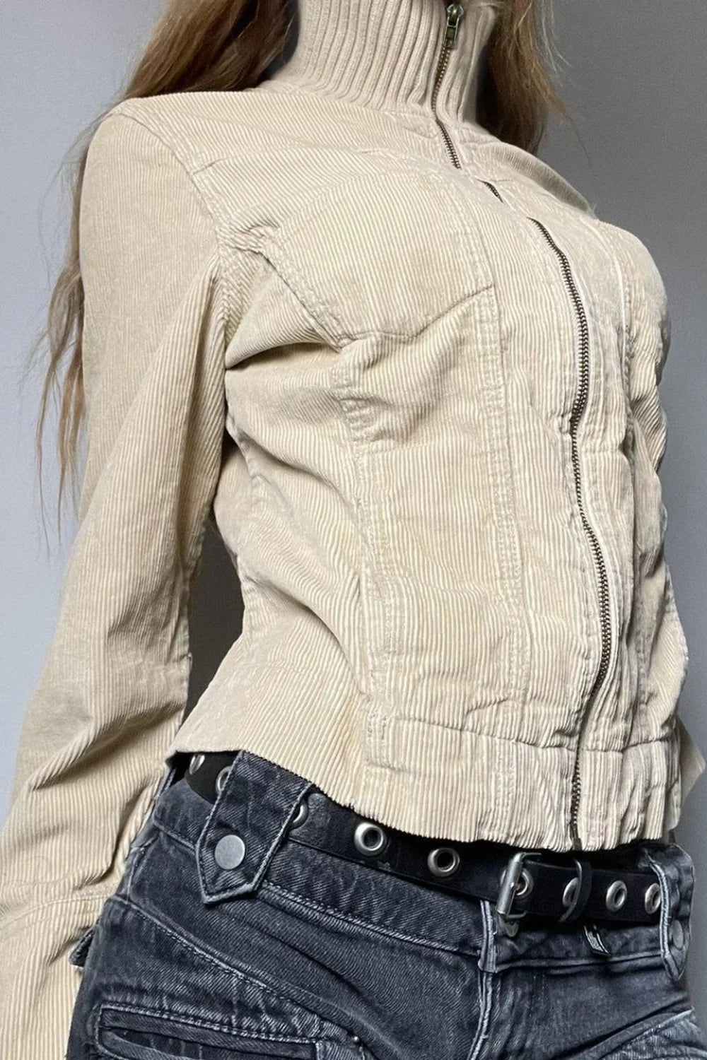 Vintage Streetwear Utility Solid Lapel Pocket Jacket