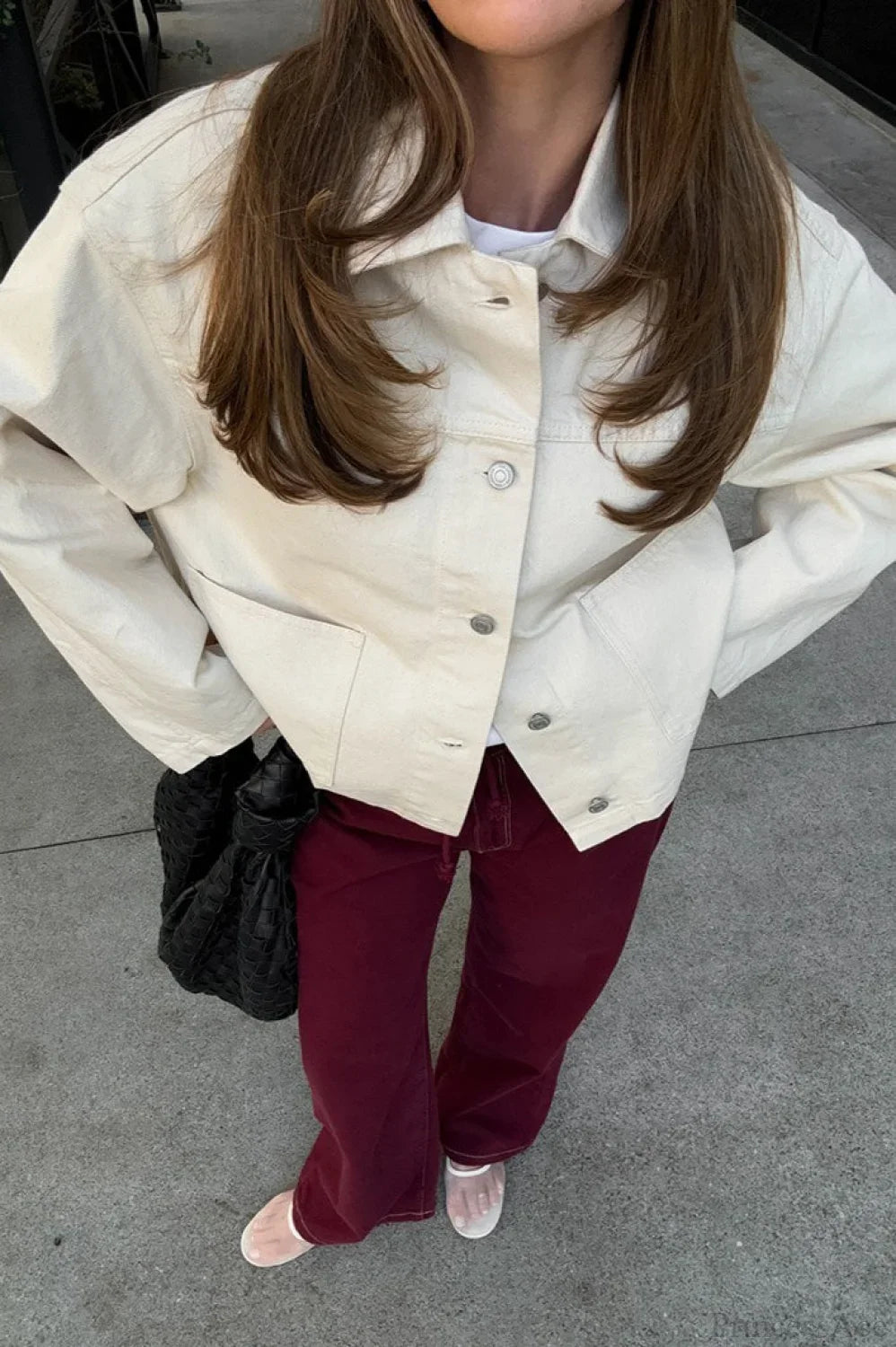 Vintage Twill Denim Solid Loose Lapel Jacket