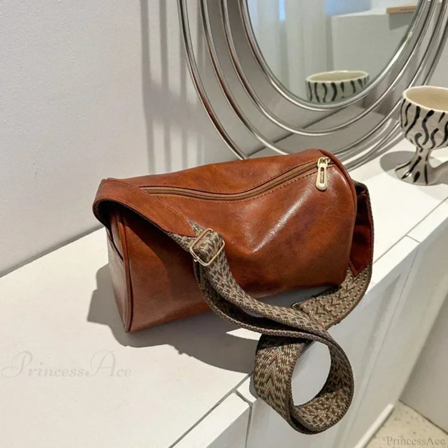 Sac à bandoulière vintage à large sangle