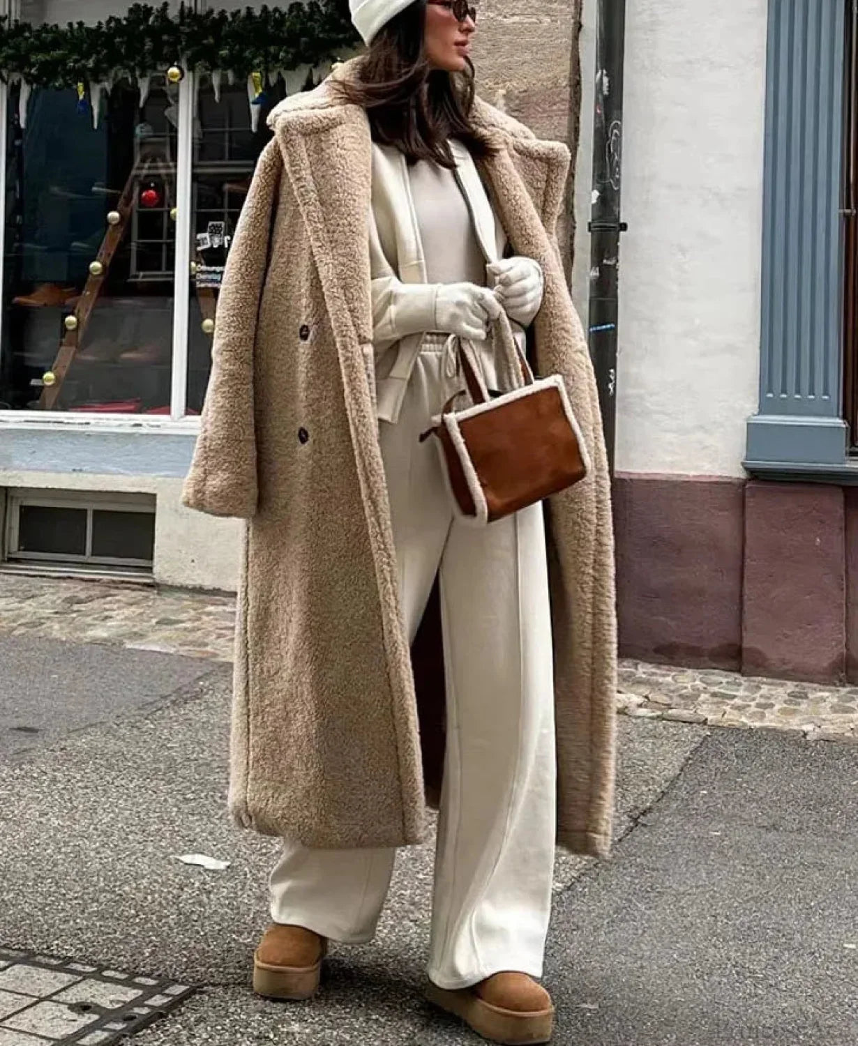 Vintážní vlněný dvouřadý kabát