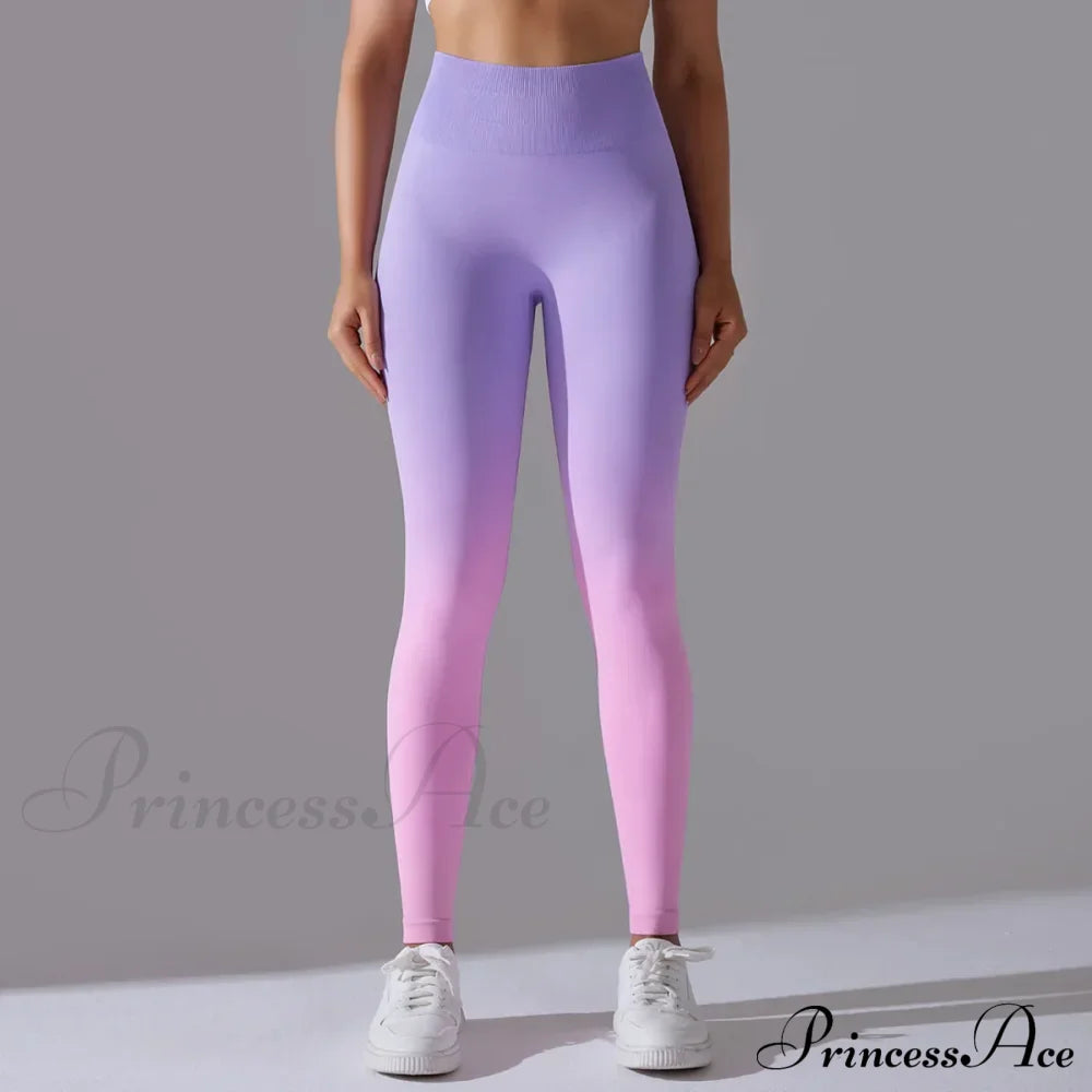 Waist Gradient Seamless Knitting Fitness Cycling Legging