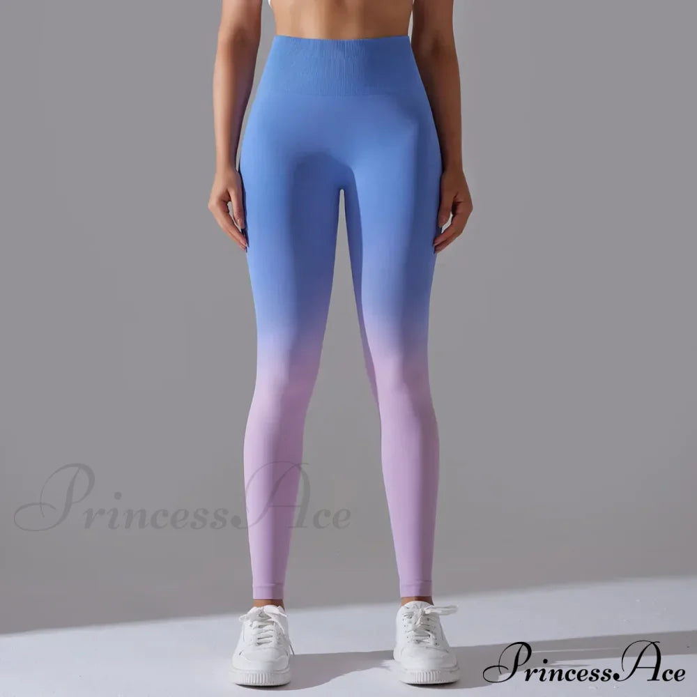Waist Gradient Seamless Knitting Fitness Cycling Legging