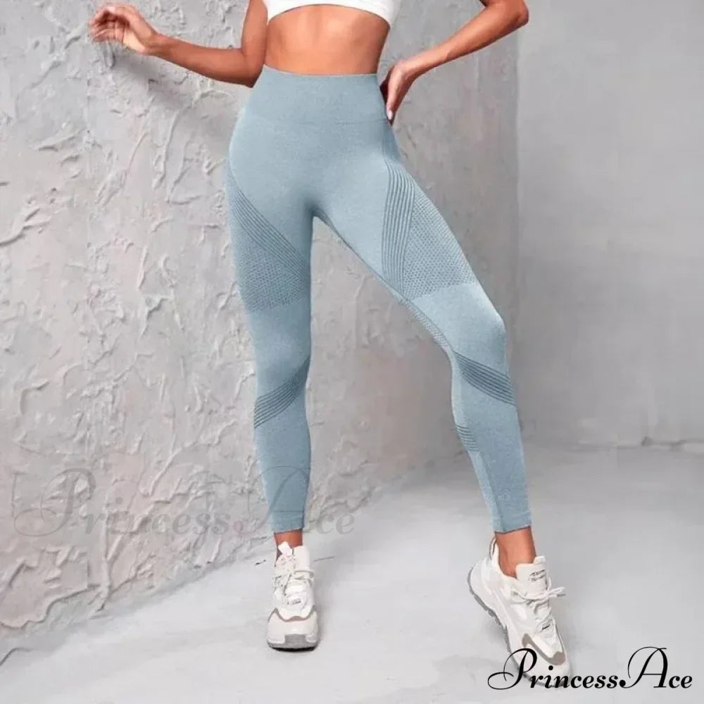 Waist Striped Mesh Fitness Outdoor Running Legging