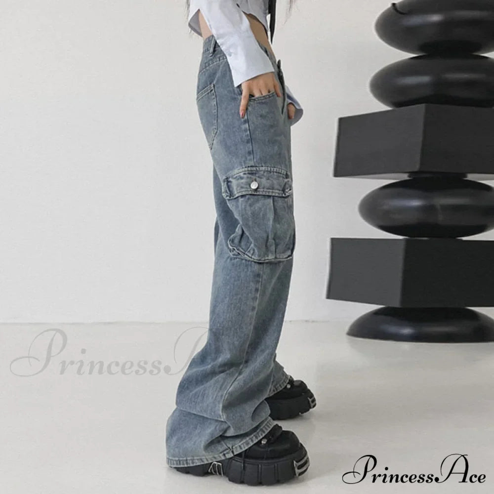 Wide Leg High Waist Straight Trousers Overalls