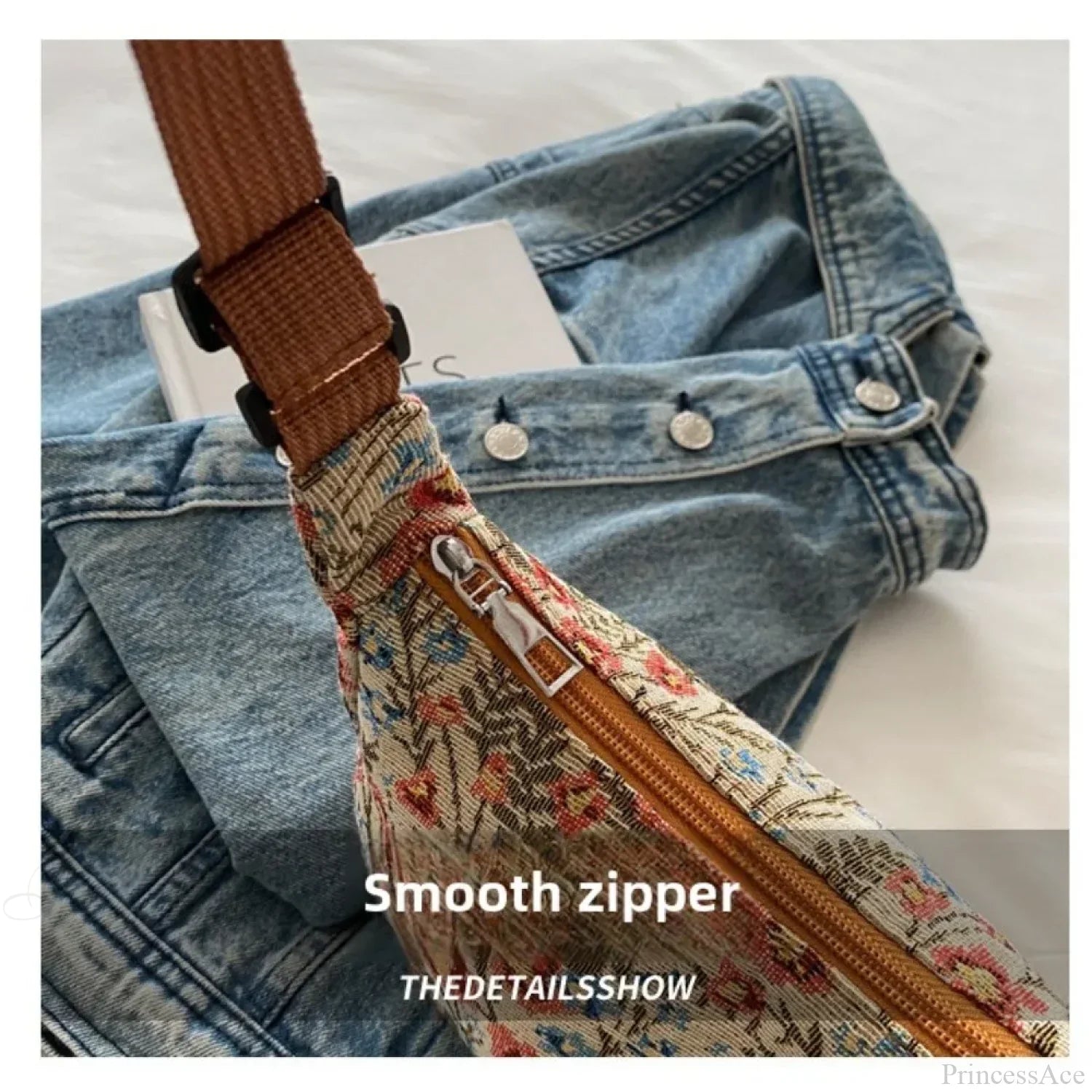 Winter Prints Crescent Cloth Crossbody