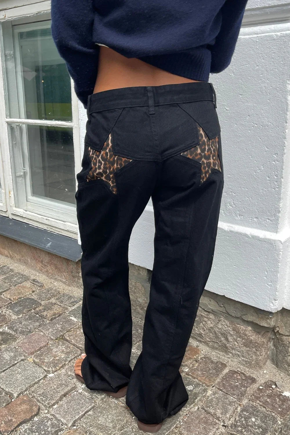 Jeans a toppa a blocchi di colore stile Anni 2000