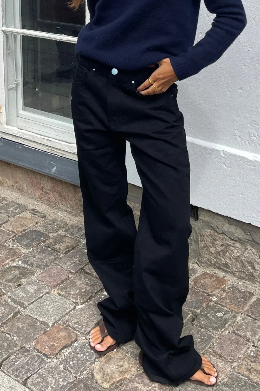 Jeans a toppa a blocchi di colore stile Anni 2000