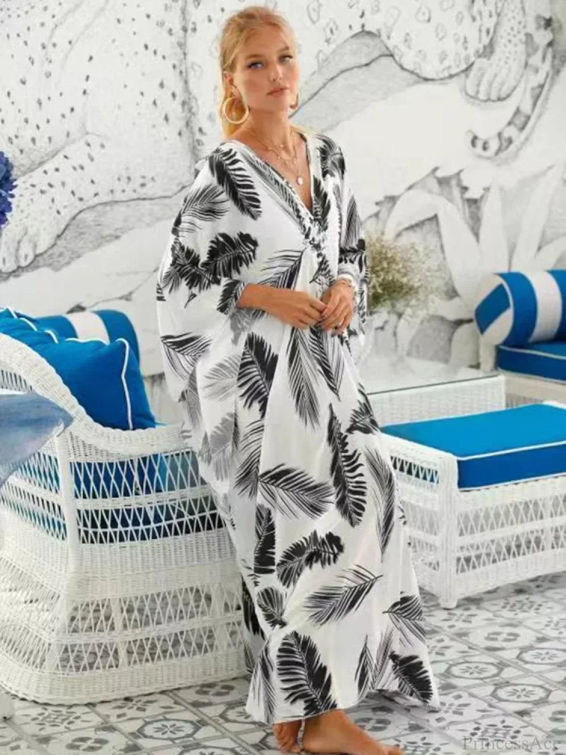 Zebra Stripes Long Dress Cover Up