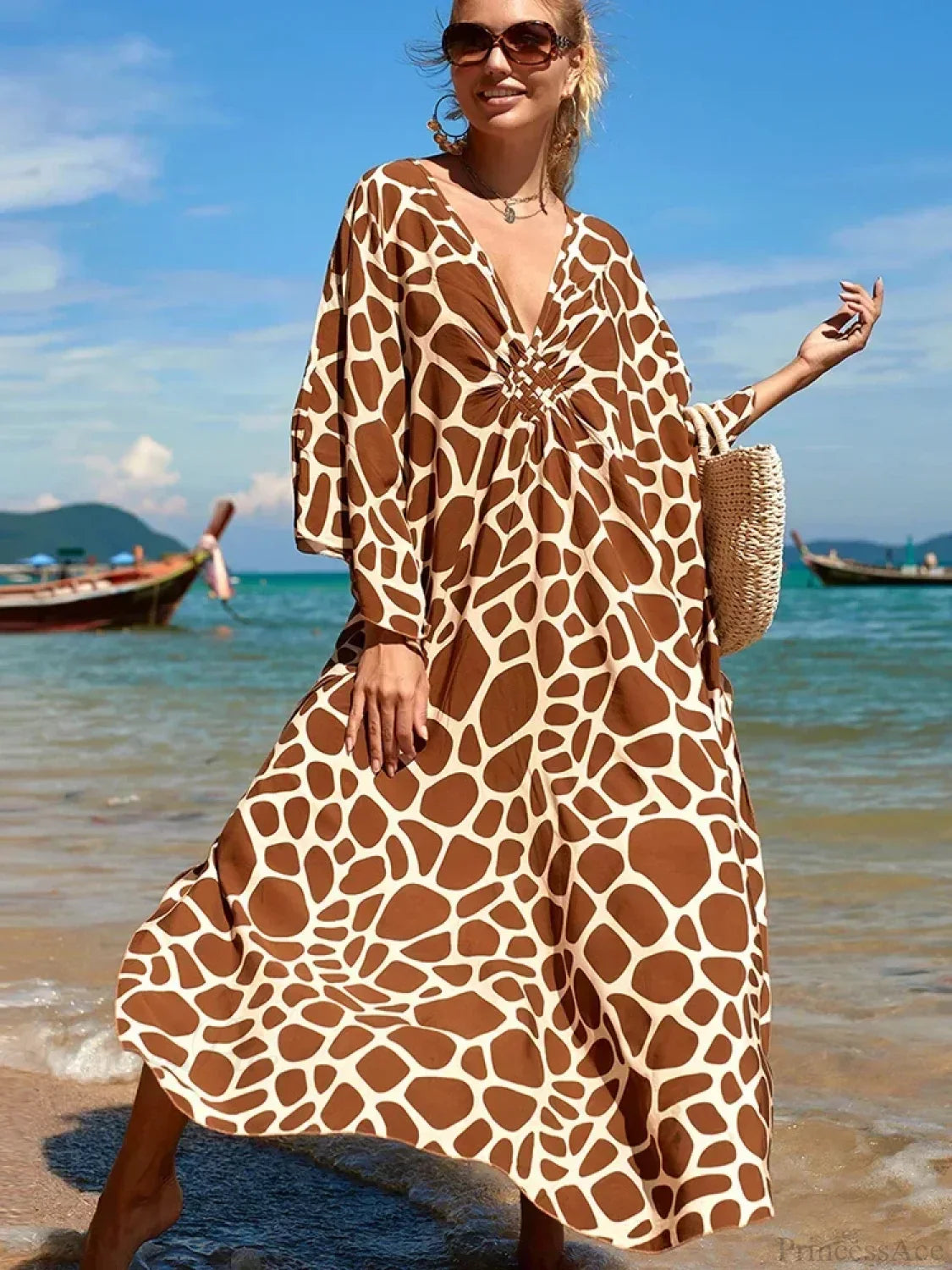 Zebra Stripes Long Dress Cover Up