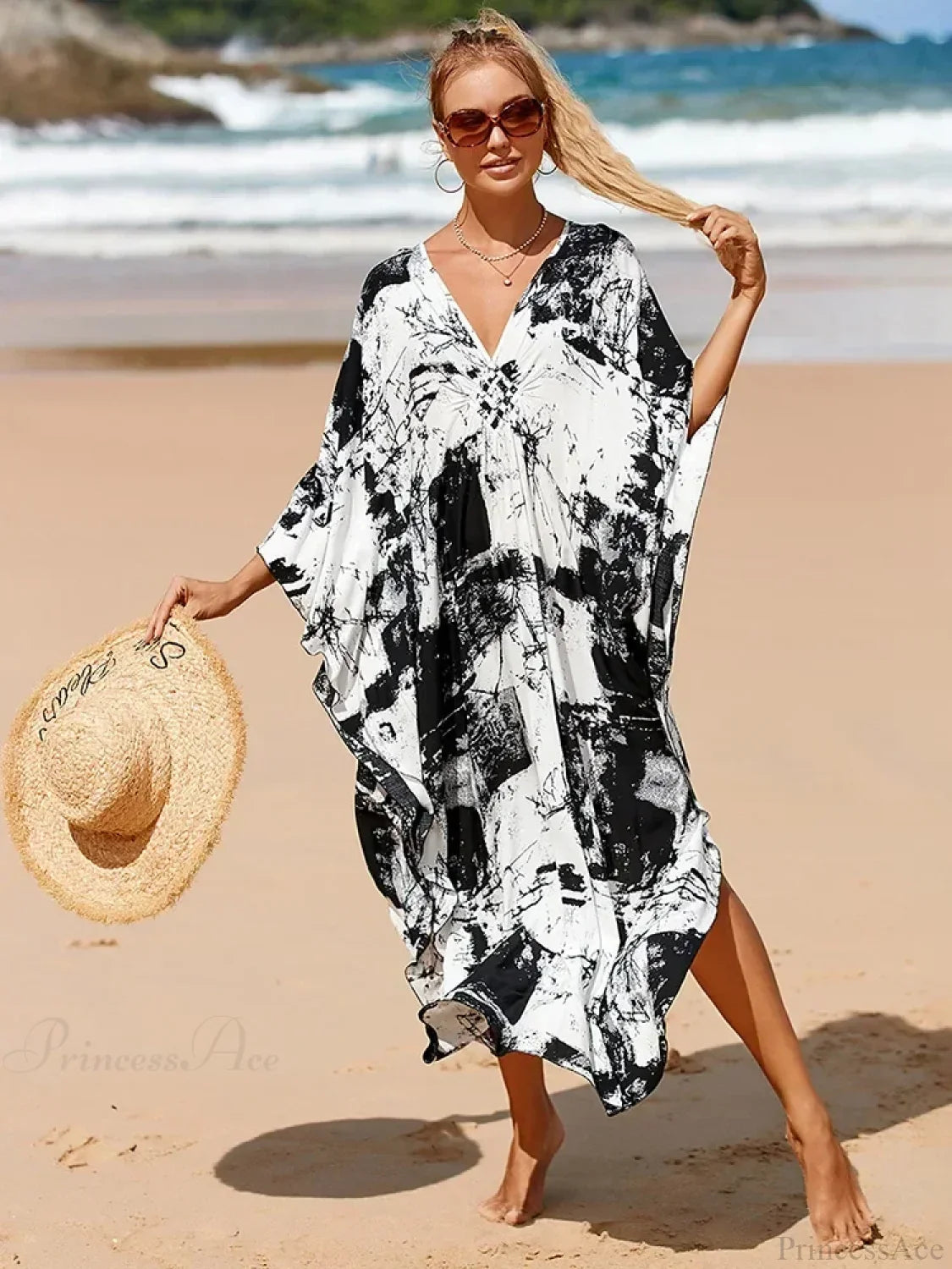 Zebra Stripes Long Dress Cover Up