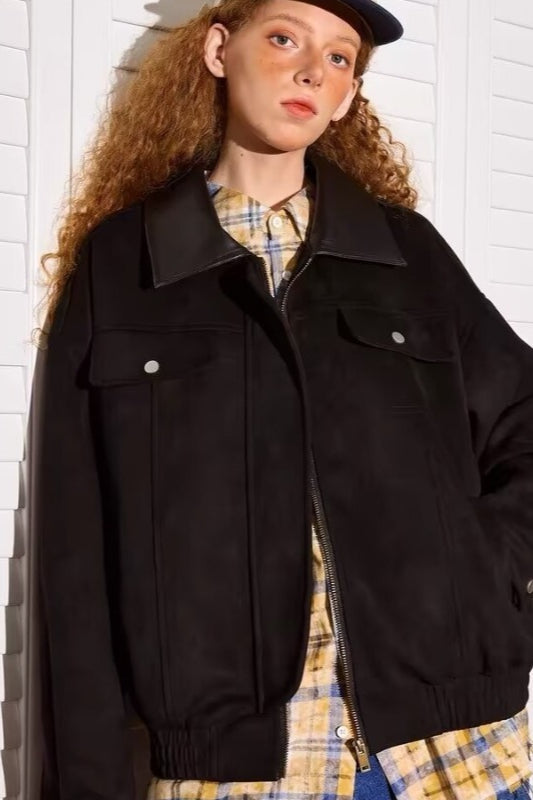 Patchwork Suede Casual Jacket