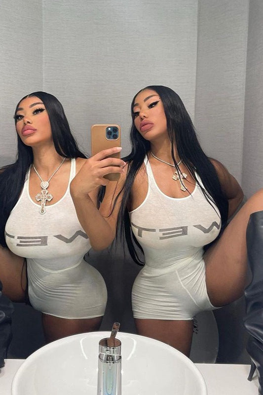 Street Letter Print Sexy Tank Top