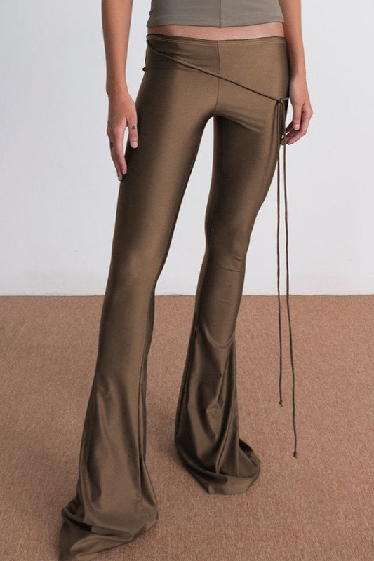 High Waist Slim Fit Flared Pants