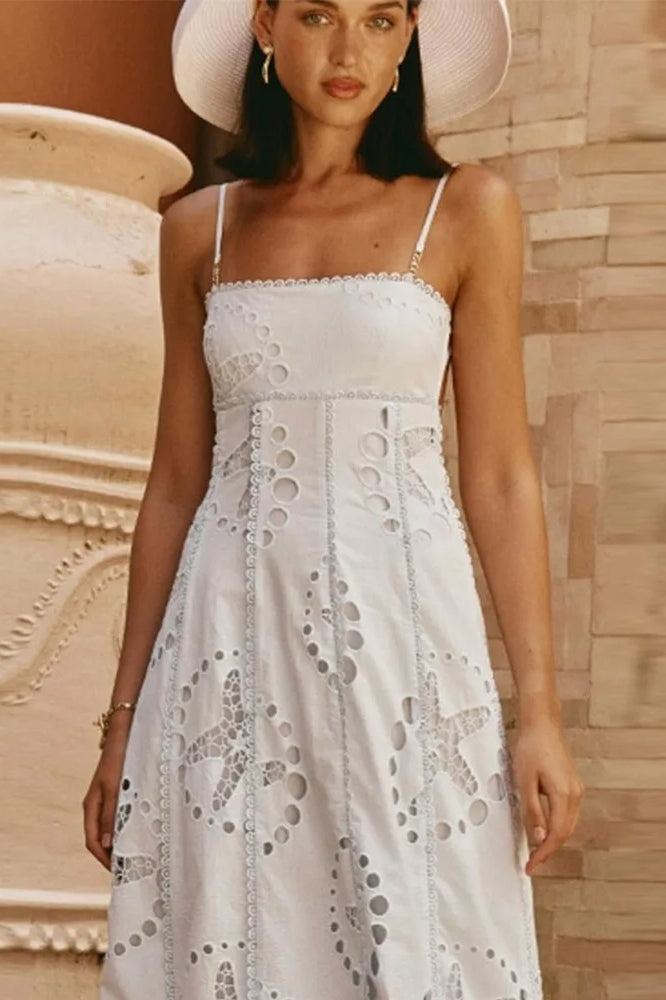 Backless Lace-Up Boho Dress