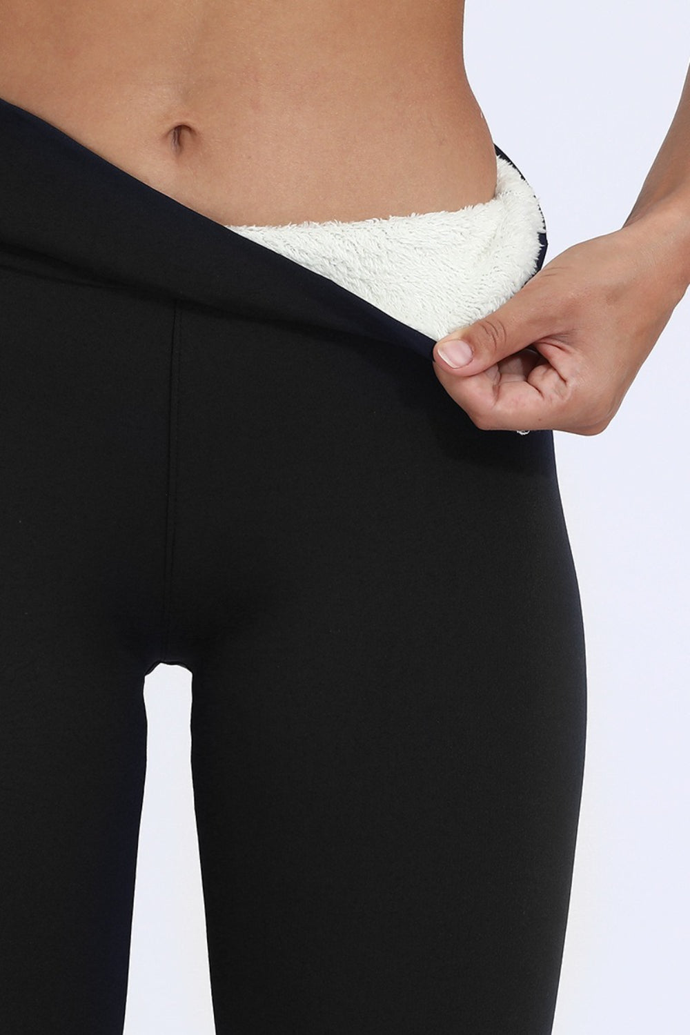 Plus Size Sherpa Fleece Letter Leggings