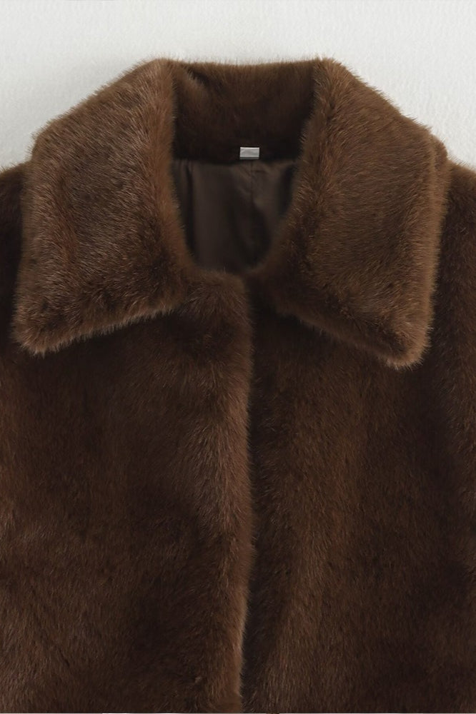 Chaqueta de manga larga de felpa suave