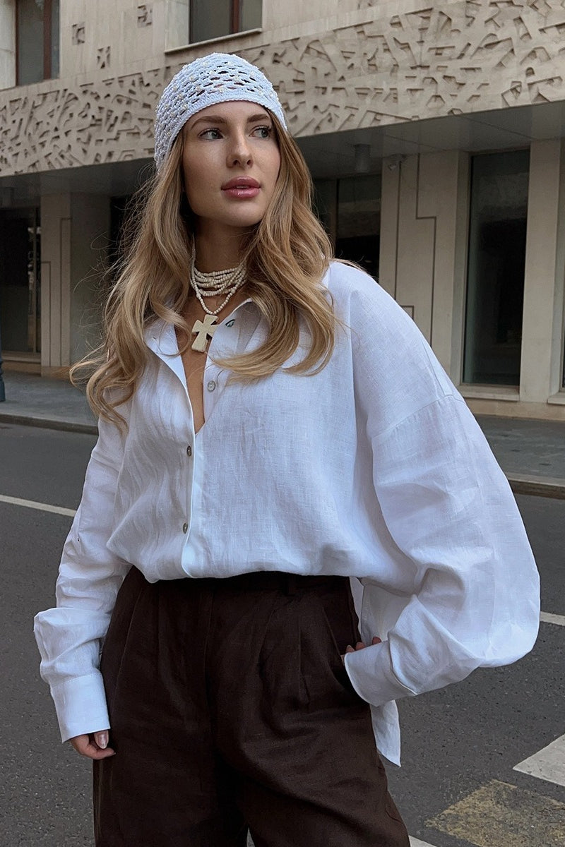 Fashion Solid Loose Casual Commuter Blouse