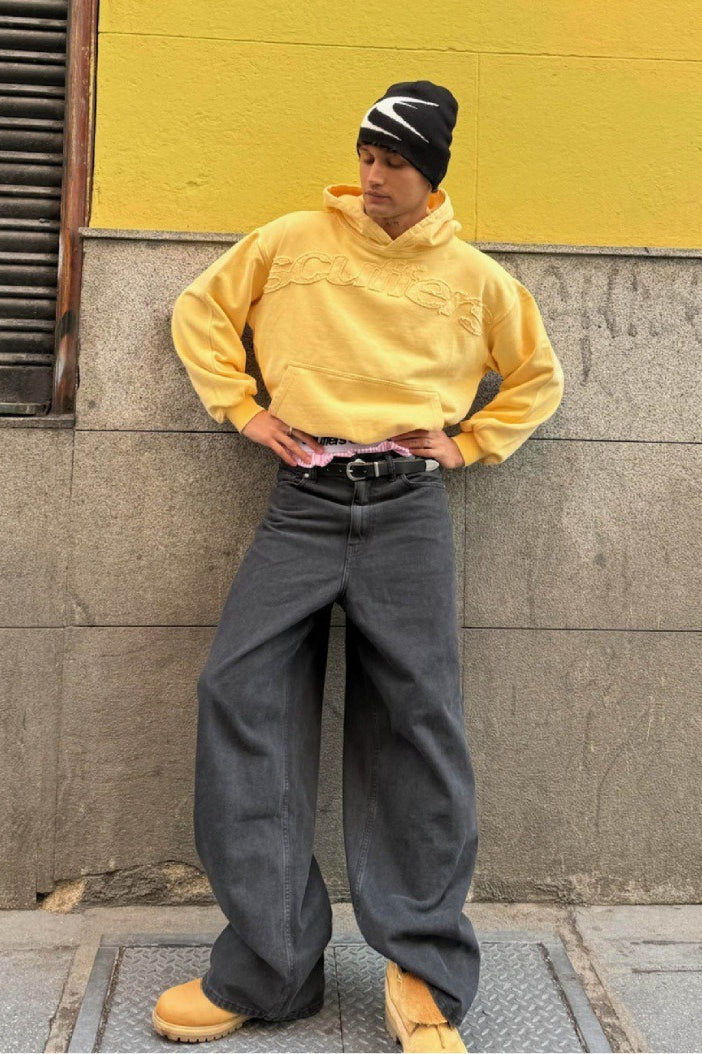 Sudadera informal de manga larga con capucha y letras sólidas en 3D