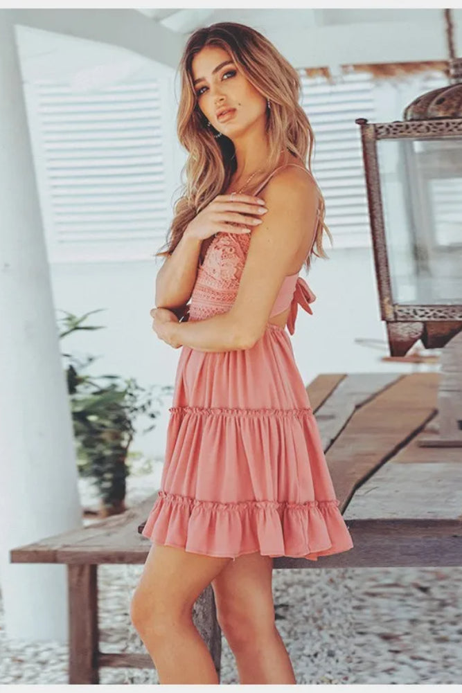 Vestido Boho Mini Branco com Alças Finas