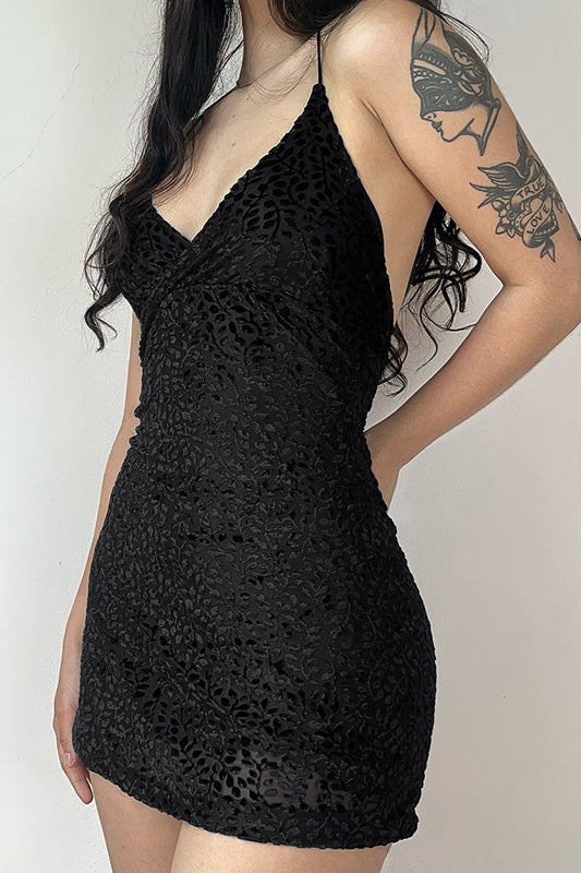 Vestido gótico transparente y sin espalda
