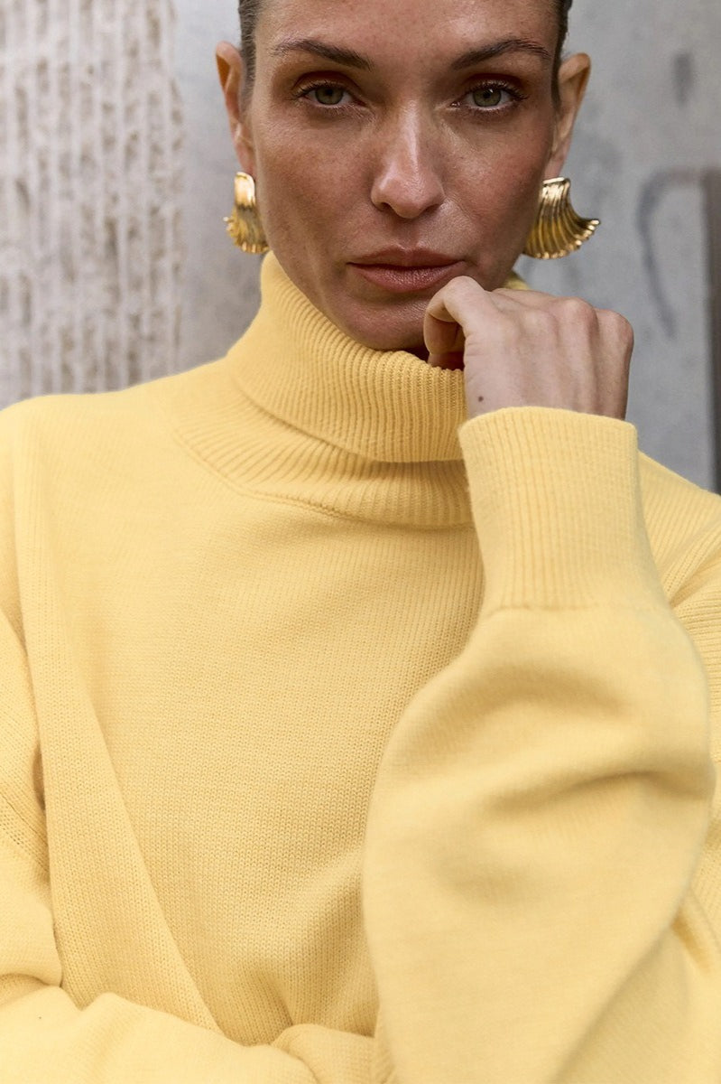 Rollkragen lockerer Strickpullover