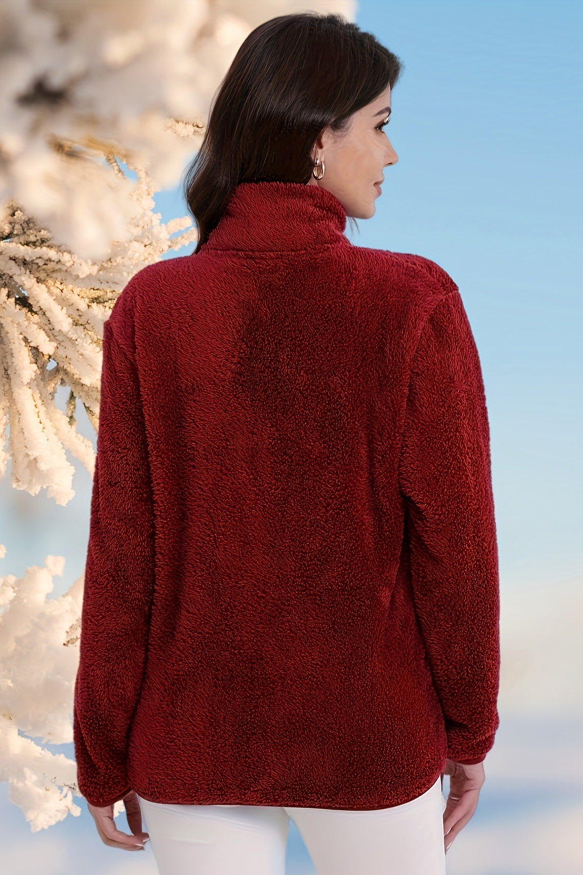 Legere Flauschige Reißverschlussjacke