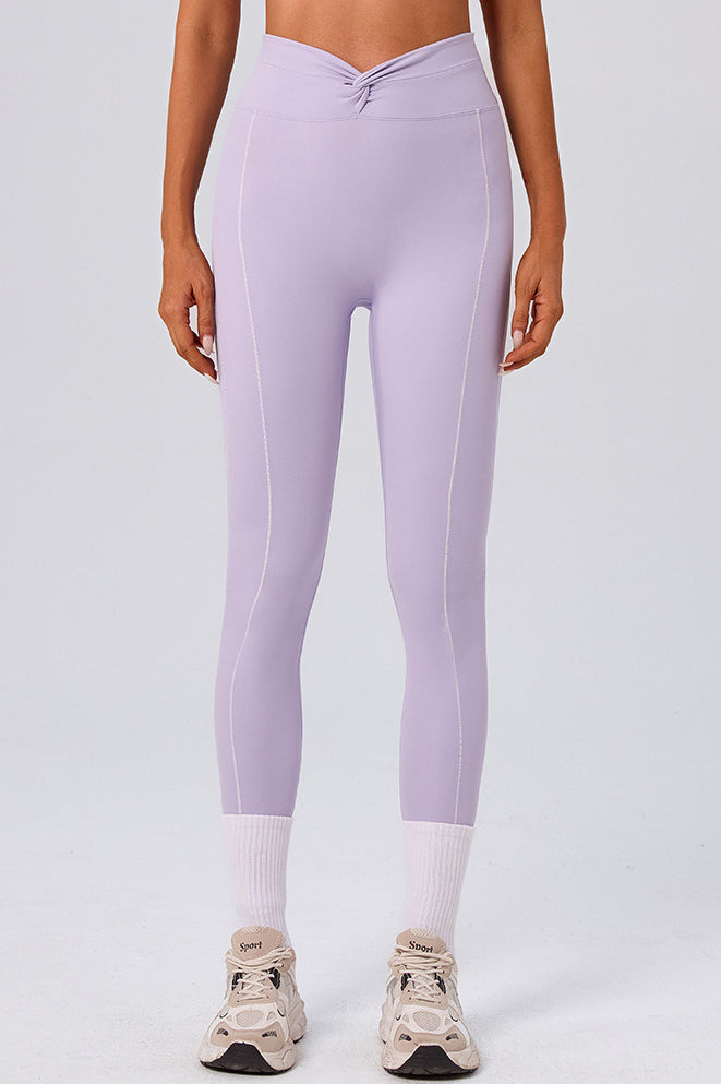 Legíny na cvičení s vysokým pasem a zkříženým předním dílem