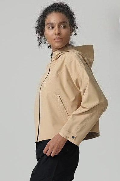 Wasserdichte Windjacke mit lockerem Schnitt