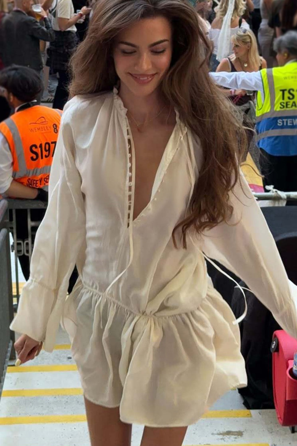 Chic Elegant Deep V Tie Ruffle Sleeve Mini Dress