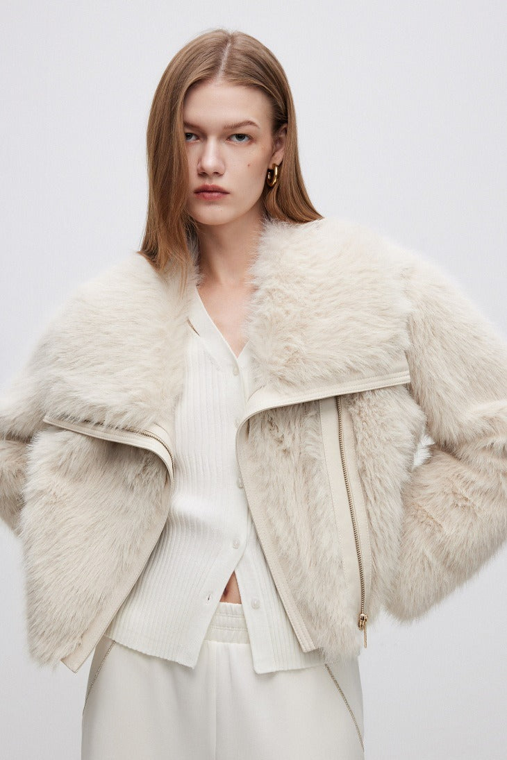 Plüschgefütterter, gepanzerter, dicker, warmer Mantel mit Kerbkragen