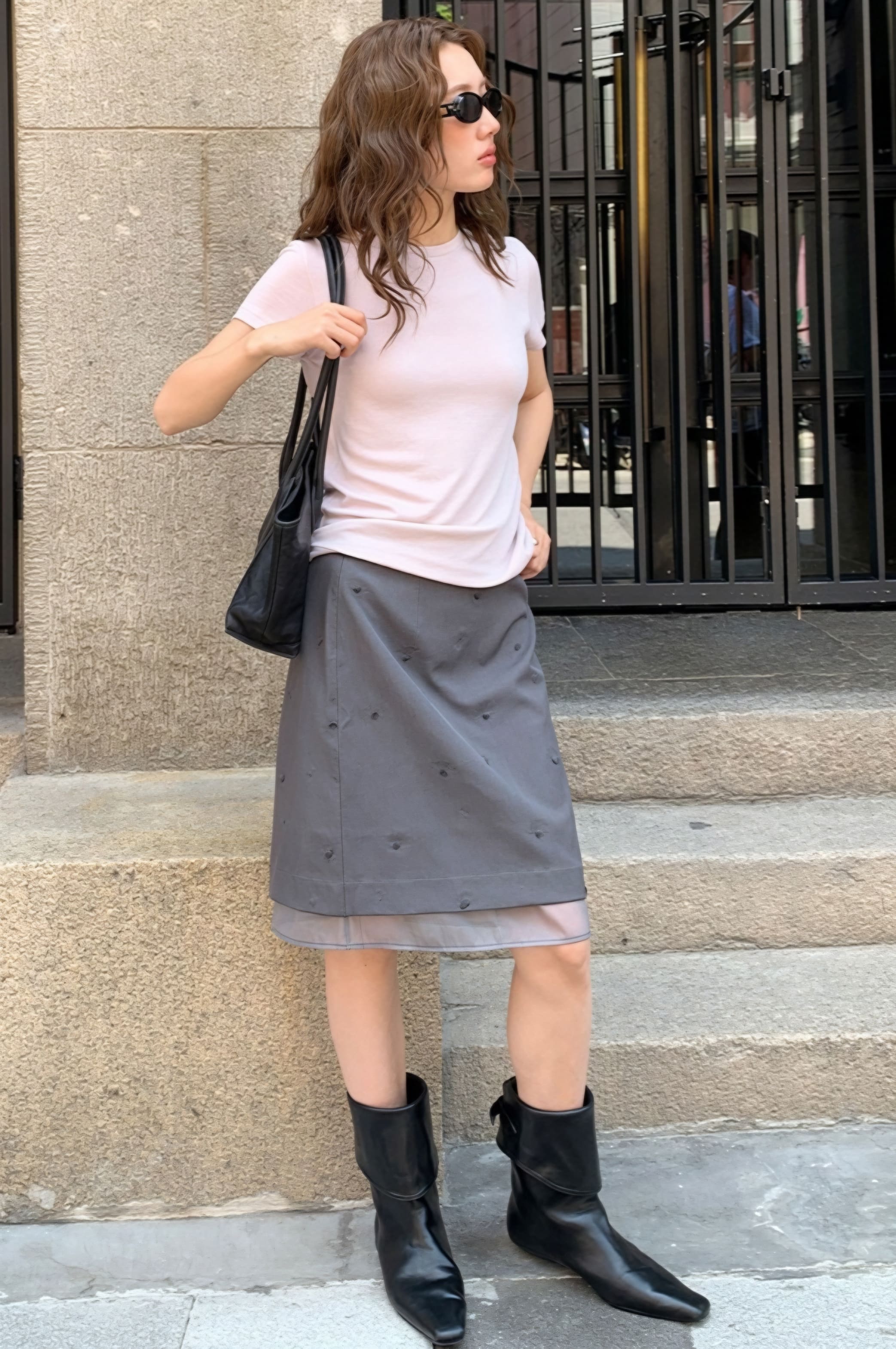 Floral Embroidered Mesh Mini Skirt