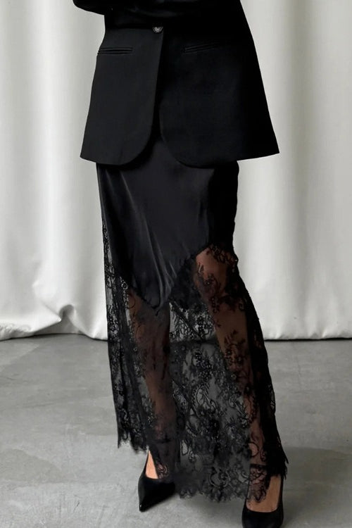 Spitzen-Patchwork-Durchsichtiger Enganliegender Rock