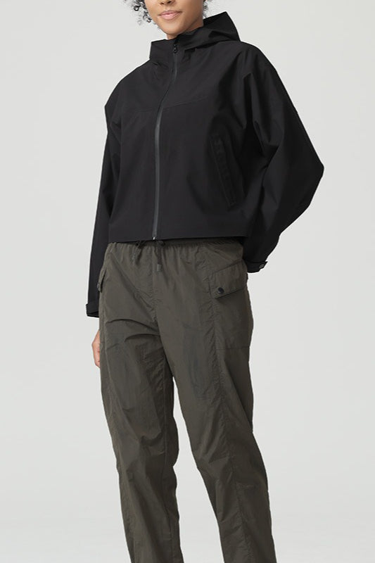 Wasserdichte Windjacke mit lockerem Schnitt