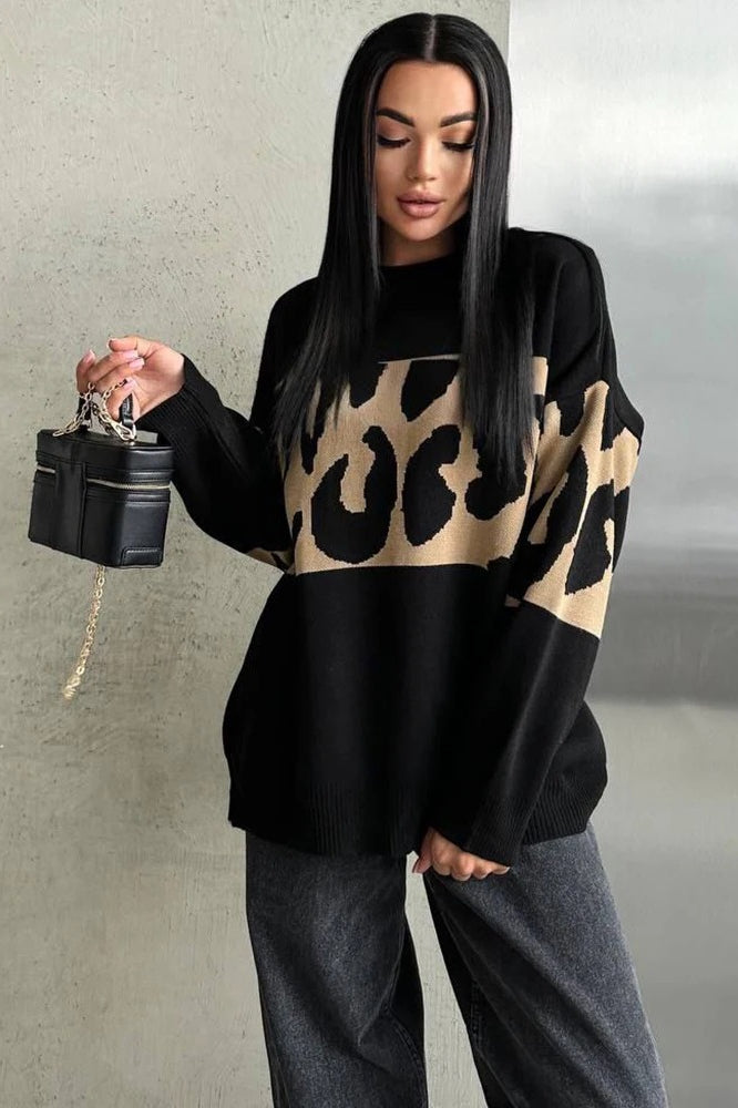 Vintage Leopard Knit Sweater