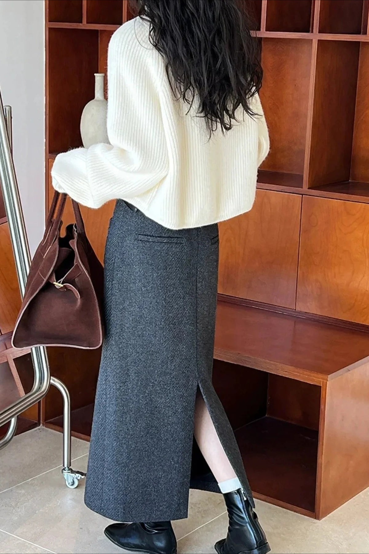 Pullover mit halbem Reißverschluss und Rollkragen aus Strick