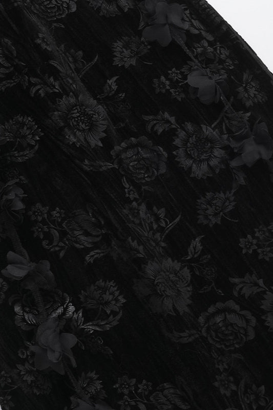 Floral Velvet Strap Gothic Dress