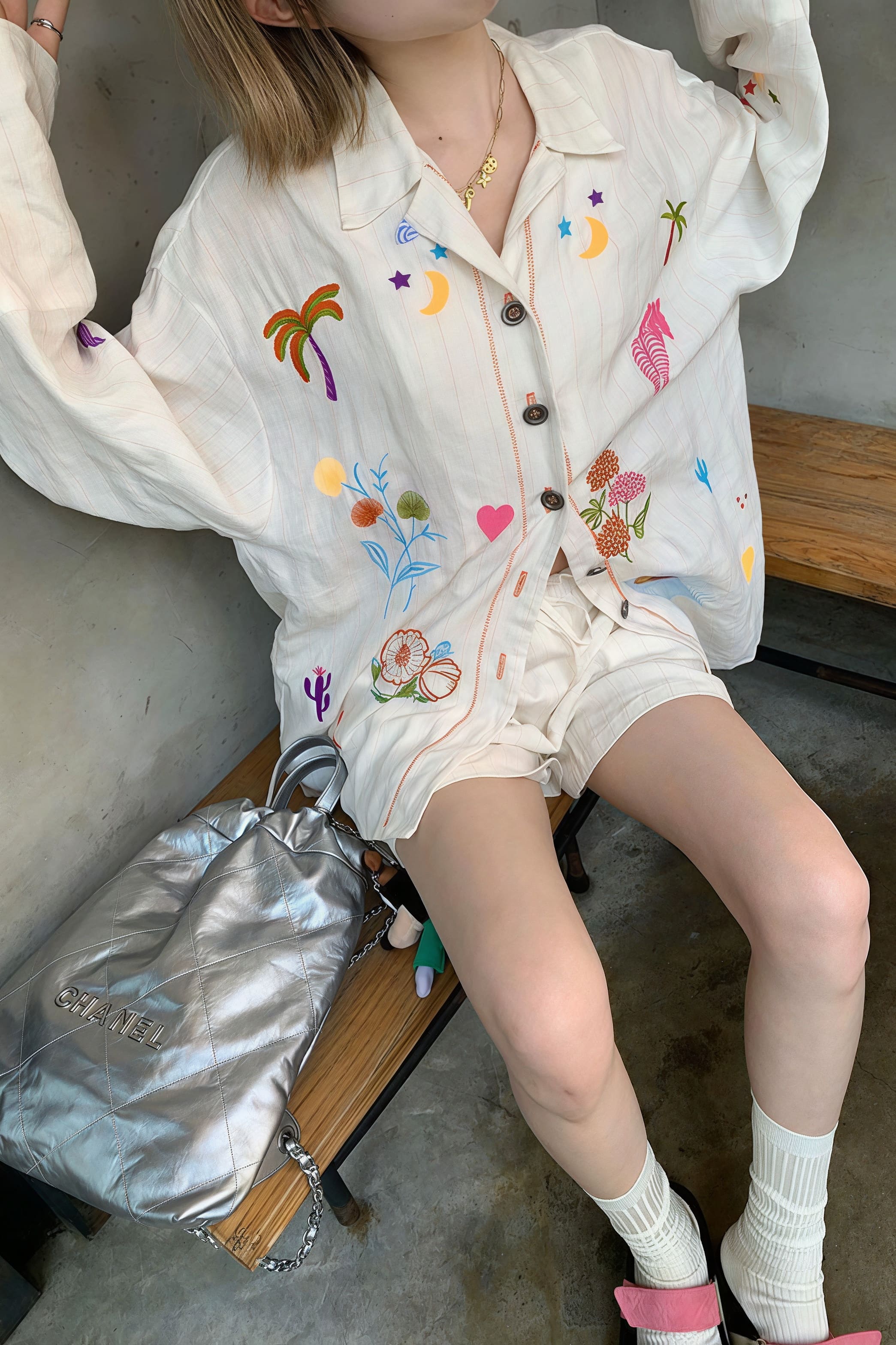 Vibrant Heavy Embroidery Linen Blouse