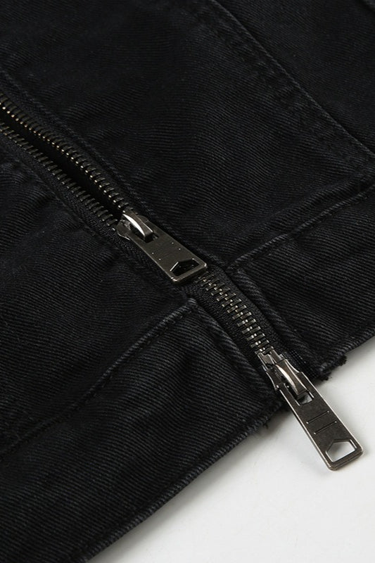 Veste en jean noire délavée