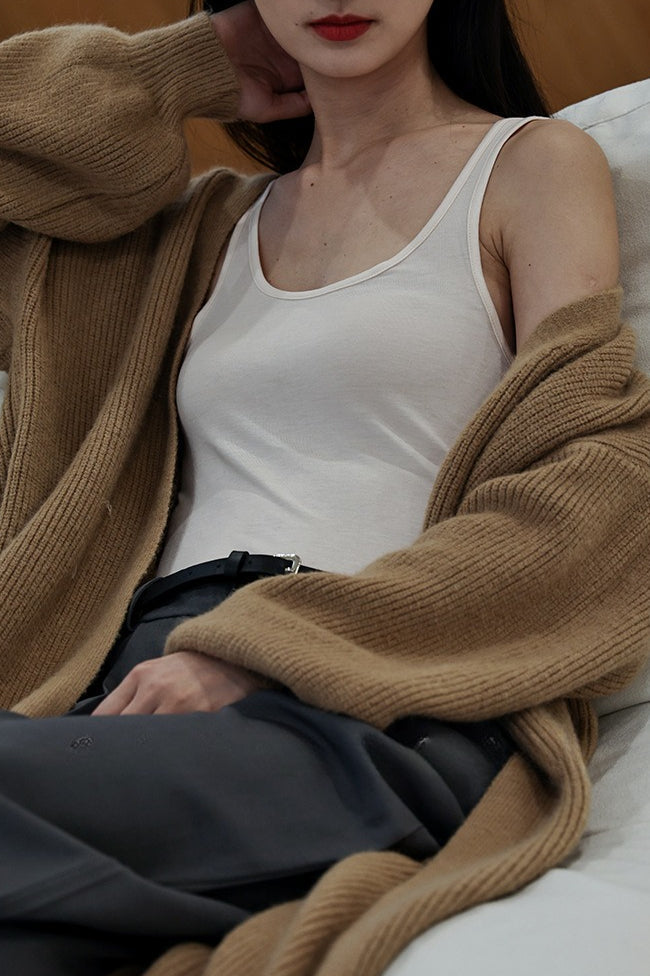 Maglia senza maniche in misto lana