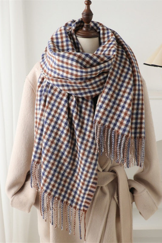 Checkered Thermal Shawl Scarf
